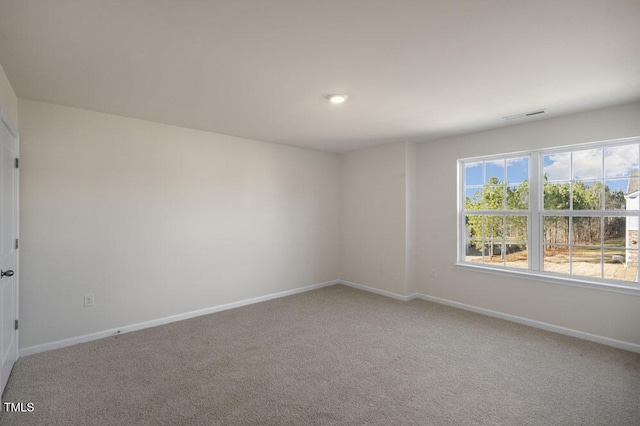 unfurnished room with carpet flooring