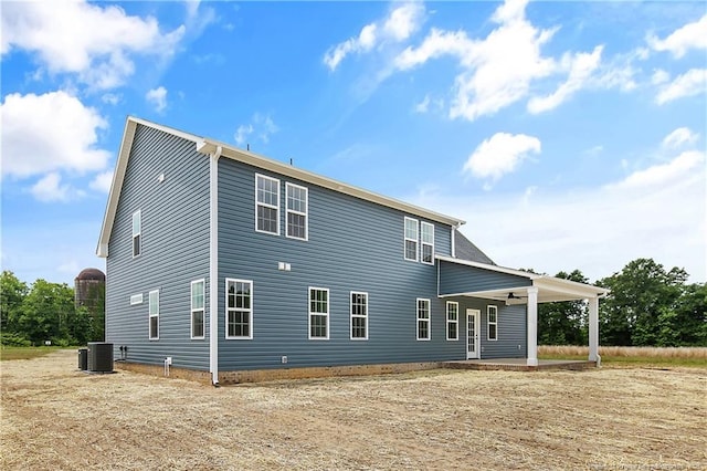 3727 Gainey Rd, Fayetteville, NC 28306 - rear view of property with ceiling fan and central air condition unit