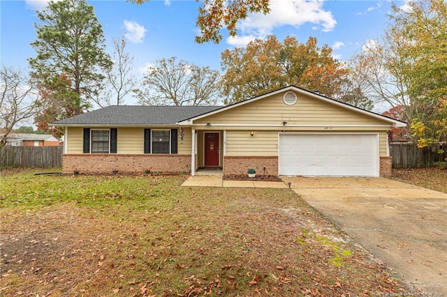 ranch-style home with a garage