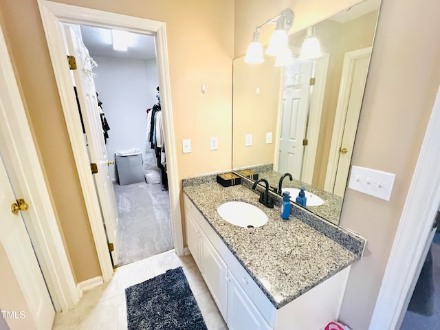 bathroom featuring vanity and tile patterned floors