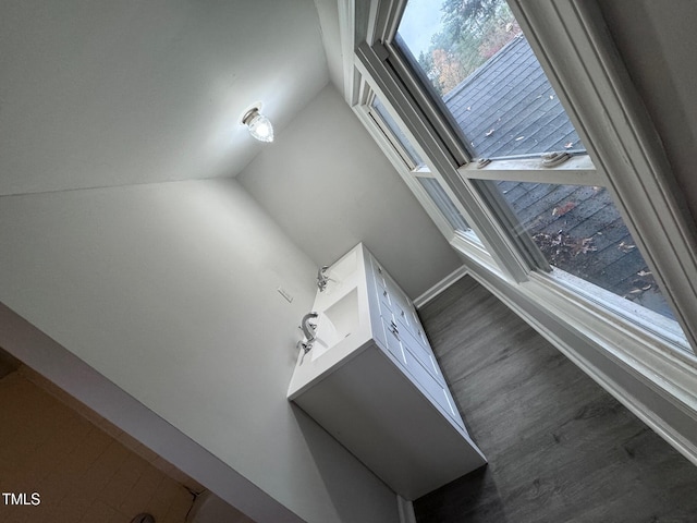 interior space featuring wood-type flooring