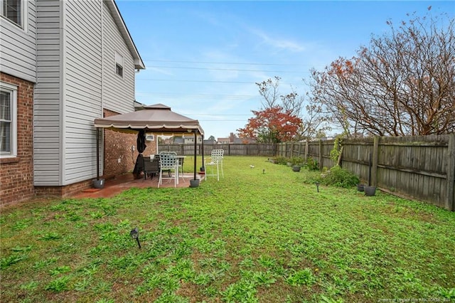 view of yard with a gazebo