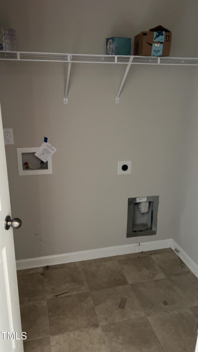 laundry room featuring hookup for a washing machine and electric dryer hookup