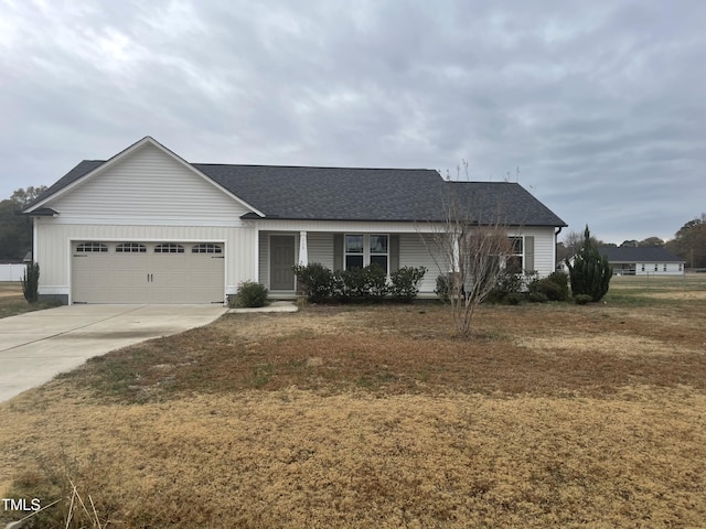 ranch-style home with a garage