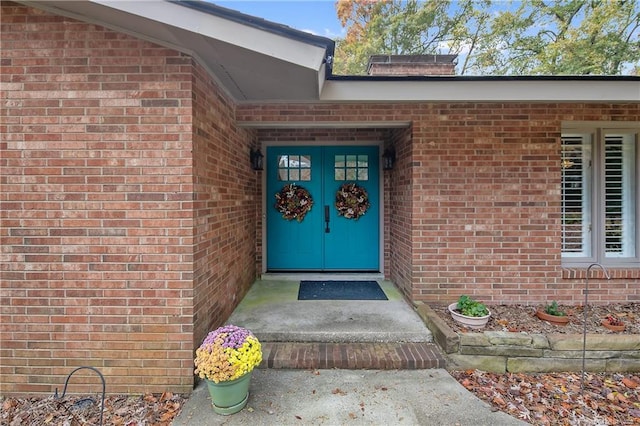 view of exterior entry with french doors