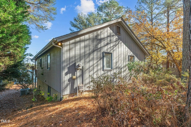 view of home's exterior with central AC unit