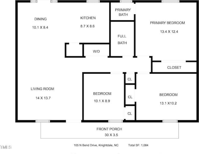 105 N Bend Dr, Knightdale, NC 27545 - floor plan