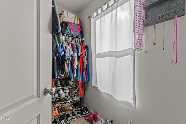 view of walk in closet