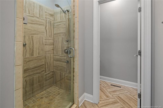 bathroom featuring walk in shower