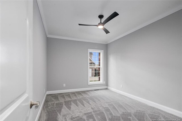 363 Kimberwicke Dr, Fayetteville, NC 28311 - carpeted empty room with a ceiling fan, crown molding, and baseboards