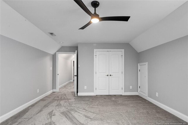 363 Kimberwicke Dr, Fayetteville, NC 28311 - additional living space with lofted ceiling, carpet, a ceiling fan, and baseboards