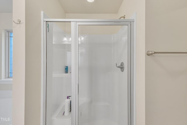 bathroom featuring walk in shower