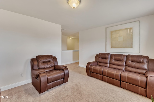 living room with light carpet