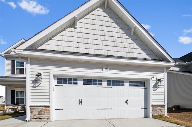 exterior space featuring a garage