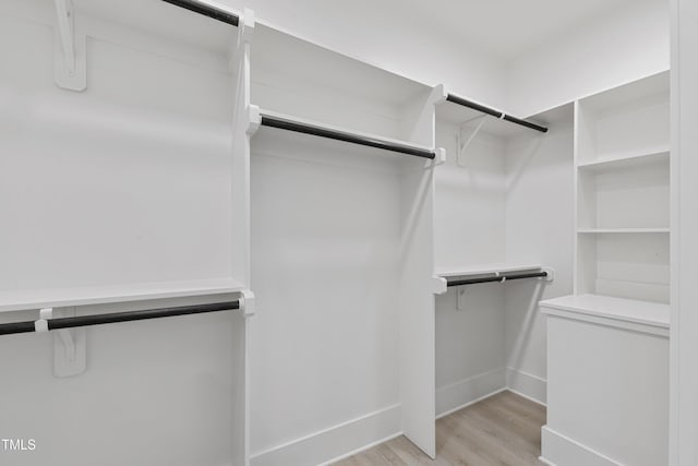 spacious closet with light wood finished floors