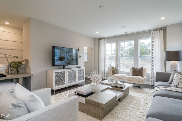 living room featuring hardwood / wood-style flooring