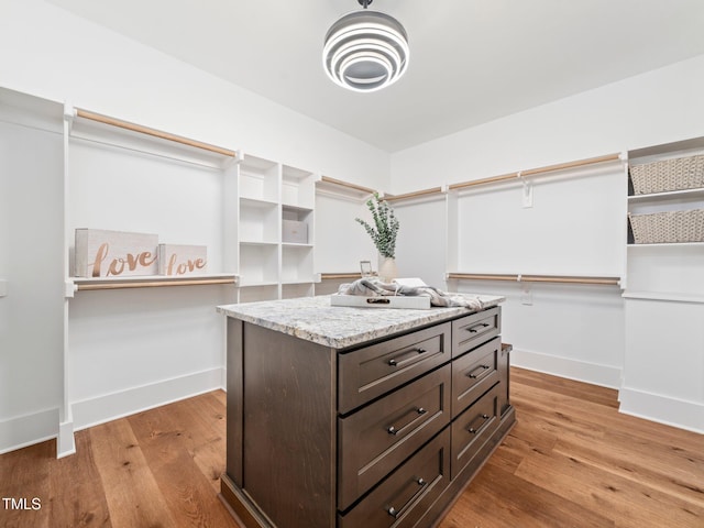 spacious closet with hardwood / wood-style flooring