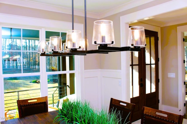 145 Wiggins Rd, Louisburg, NC 27549 - dining area view of crown molding and french doors