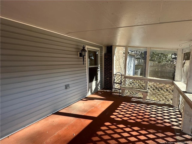 view of unfurnished sunroom