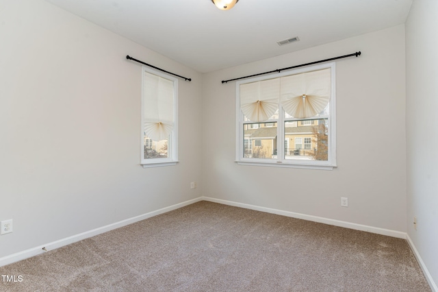 spare room with plenty of natural light and carpet floors