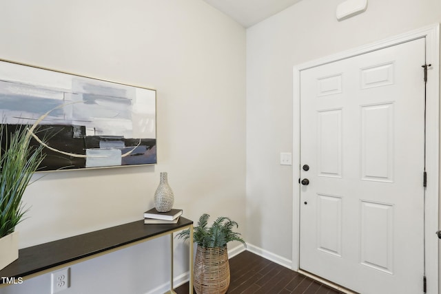 entrance foyer with dark wood-type flooring