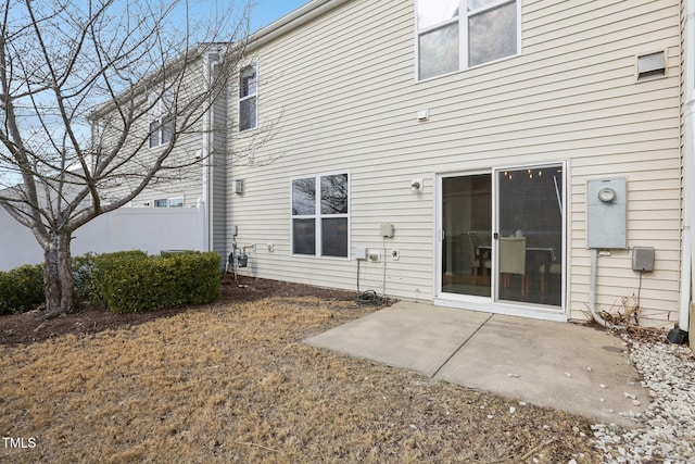 rear view of house featuring a patio area