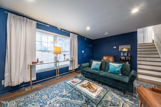 living room featuring hardwood / wood-style flooring