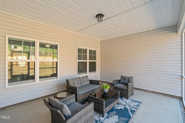 view of patio with an outdoor living space