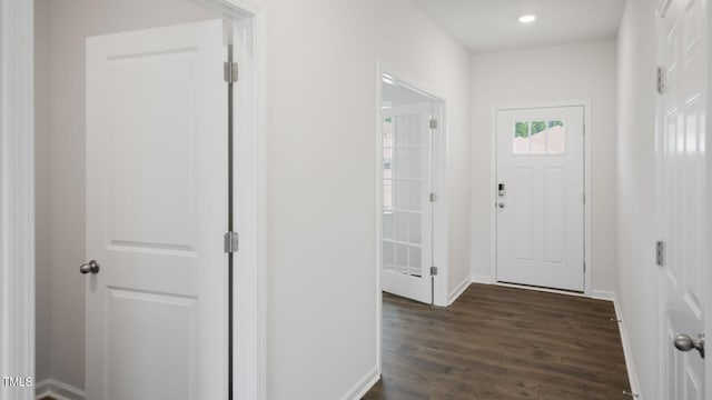 entryway featuring dark hardwood / wood-style floors