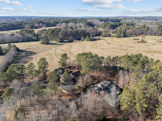 aerial view featuring a rural view