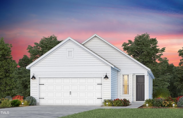 view of front facade featuring a garage