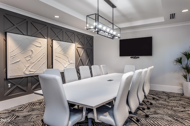 view of carpeted dining space