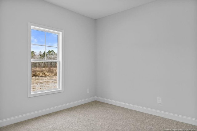 empty room with baseboards and carpet flooring