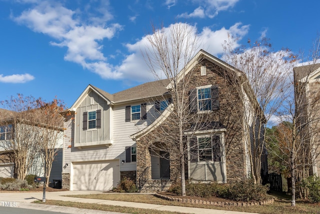 view of front of house with a garage