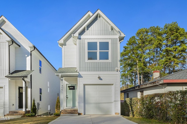 view of front of house with a garage