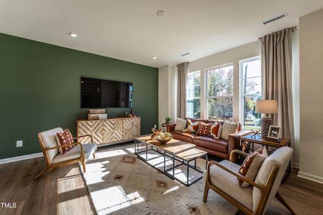 living room featuring hardwood / wood-style floors