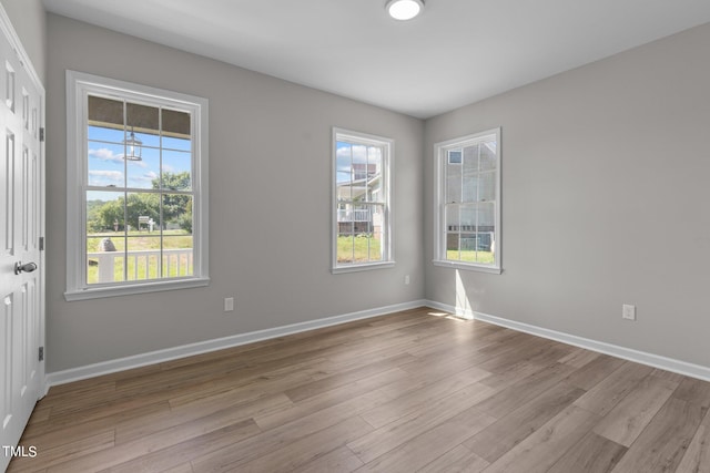 empty room featuring light wood-type flooring