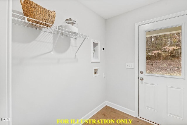 laundry area with washer hookup, hardwood / wood-style flooring, and electric dryer hookup