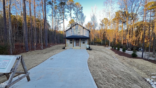 front facade with covered porch