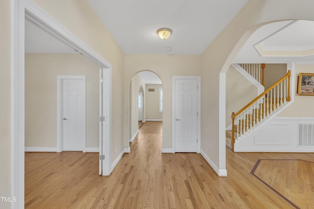 foyer featuring light hardwood / wood-style floors