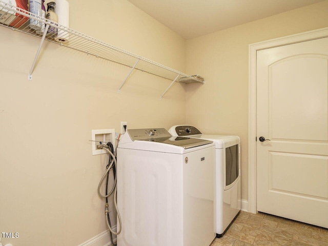 laundry area featuring washer and dryer