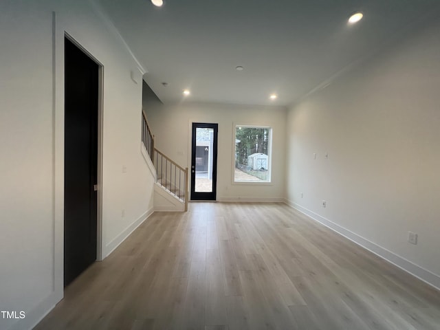 interior space featuring light wood-type flooring