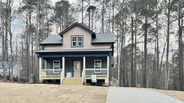 view of front of home with covered porch