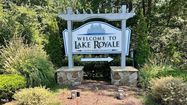 view of community sign