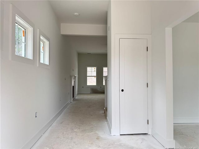 corridor with baseboards