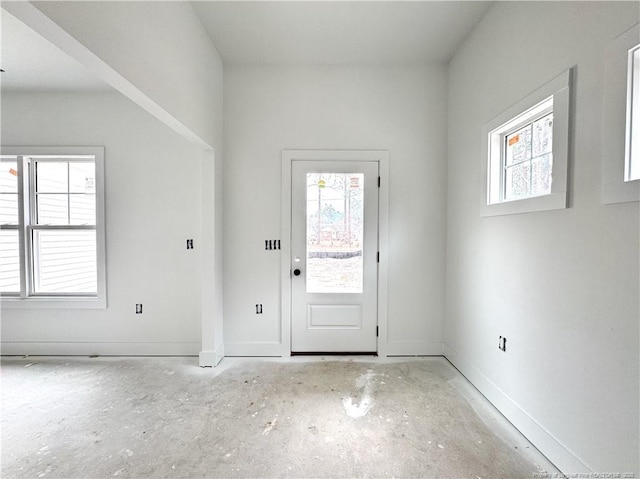 entryway with baseboards