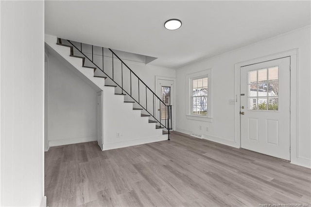 entryway featuring light hardwood / wood-style floors