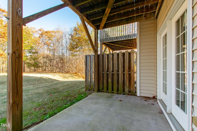 view of patio with a deck