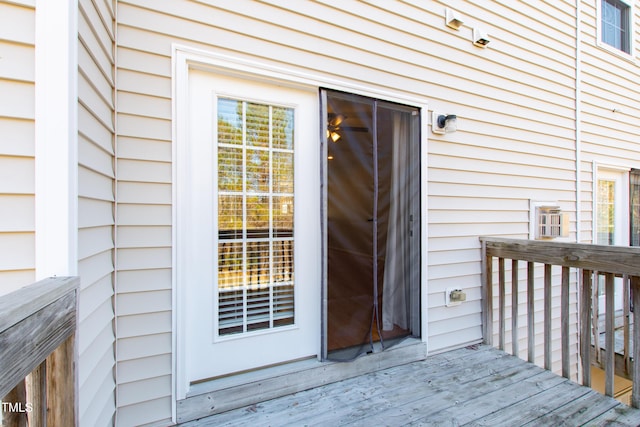 doorway to property featuring a deck