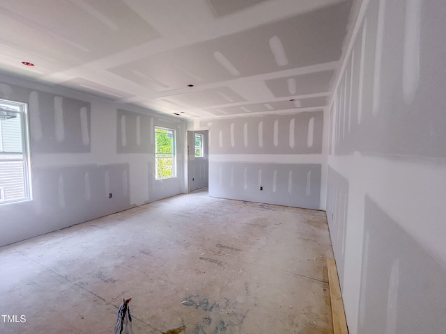 empty room with unfinished concrete floors